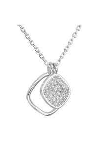 Obrázok pre Evolution Group Strieborný náhrdelník so zirkónom v bielej farbe 12013.1