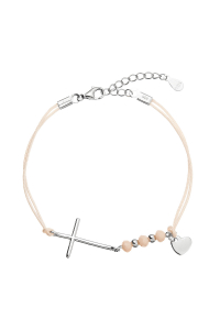 Kabbalah náramok so strieborným krížom a srdiečkom 13052.3 lt.orange Obrázok pre Kabbalah náramok so strieborným krížom a srdiečkom 13052.3 lt.orange