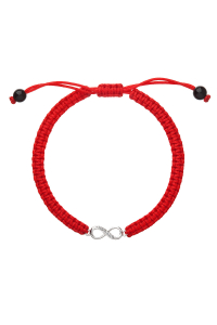 Obrázok pre Kabbalah náramok strieborné nekonečno 13002.3 červený