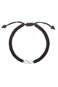 Obrázok pre Kabbalah náramok strieborné nekonečno 13002.3 čierny