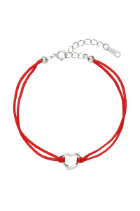 Obrázok pre Kabbalah náramok strieborné srdiečko 13006.3 červený