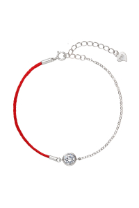 Obrázok pre Kabbalah náramok strieborný okrúhly kryštály 13004.3 červený