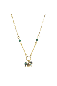 Obrázok pre Náhrdelník oceľový s africkým malachitom 42032.3