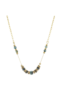 Obrázok pre Náhrdelník oceľový s africkým tyrkysom 42033.3