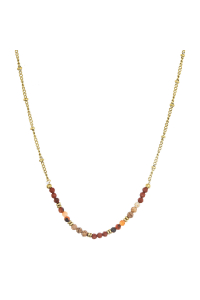 Obrázok pre Náhrdelník oceľový s červeným achátom 42027.3