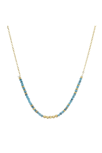 Obrázok pre Náhrdelník oceľový s modrým tyrkysom 42034.3