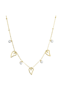Obrázok pre Náhrdelník s perličkami a srdiečkami 42025.1
