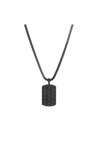 Obrázok pre Náhrdelník pánsky z čiernej ocele s plackou 42009.3 čierny