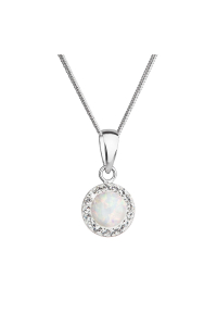 Náhrdelník so syntetickým opálom a kryštálmi Preciosa biely okrúhly 32083.1 white Obrázok pre Náhrdelník so syntetickým opálom a kryštálmi Preciosa biely okrúhly 32083.1 white