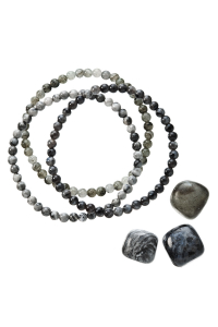 Náramky s minerálnymi kameňmi labradorite, jaspis 43043.3 čierny Obrázok pre Náramky s minerálnymi kameňmi labradorite, jaspis 43043.3 čierny