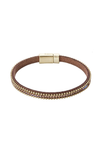 Náramok hnedý textilný s kryštálmi 53007.3 topaz Obrázok pre Náramok hnedý textilný s kryštálmi 53007.3 topaz