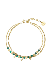 Náramok oceľový s africkým malachitom 43077.3 Obrázok pre Náramok oceľový s africkým malachitom 43077.3