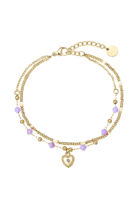 Náramok oceľový s ametystom 43072.3 Obrázok pre Náramok oceľový s ametystom 43072.3