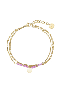 Náramok oceľový s ametystom 43074.3 Obrázok pre Náramok oceľový s ametystom 43074.3