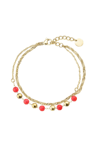 Náramok oceľový s červeným achátom 43066.3 Obrázok pre Náramok oceľový s červeným achátom 43066.3