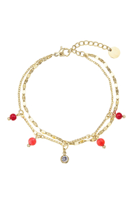 Náramok oceľový s červeným achátom 43068.3 Obrázok pre Náramok oceľový s červeným achátom 43068.3