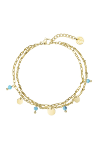 Náramok oceľový s modrým tyrkysom 43100.3 Obrázok pre Náramok oceľový s modrým tyrkysom 43100.3