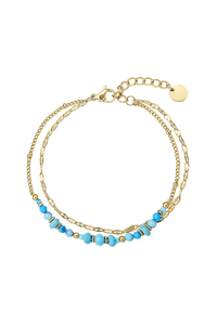 Náramok oceľový s modrým tyrkysom 43103.3 Obrázok pre Náramok oceľový s modrým tyrkysom 43103.3