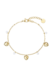 Náramok oceľový s perličkami a srdiečkami 43060.1 Obrázok pre Náramok oceľový s perličkami a srdiečkami 43060.1