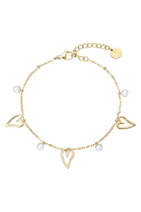 Náramok oceľový s perličkami a srdiečkami 43062.1 Obrázok pre Náramok oceľový s perličkami a srdiečkami 43062.1