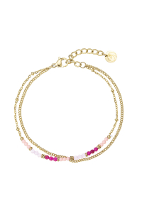 Náramok oceľový s pravými kameňmi 43069.3 ružový Obrázok pre Náramok oceľový s pravými kameňmi 43069.3 ružový