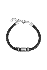 Náramok pánsky z rec.kože s ozdobou 43047.3 čierny Obrázok pre Náramok pánsky z rec.kože s ozdobou 43047.3 čierny