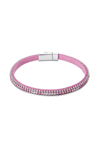 Náramok ružový textilný s kryštálmi 53007.3 rose Obrázok pre Náramok ružový textilný s kryštálmi 53007.3 rose