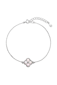 Obrázok pre Náramok strieborný opálový štvorlístok 13087.1 white