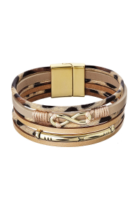 Obrázok pre Náramok textilný široký s ozdobou infinity 53011.3 beige