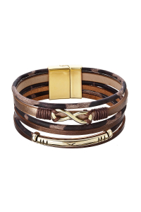 Obrázok pre Náramok textilný široký s ozdobou infinity 53011.3 brown