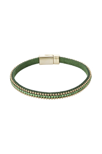 Obrázok pre Náramok zelený textilný s kryštálmi 53007.3 peridot