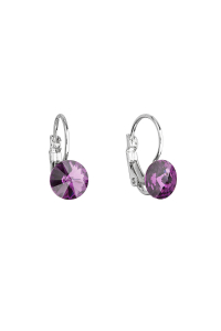 Obrázok pre Náušnice bižutérie s Preciosa kryštály fialové okrúhle 51031.3 ametyst