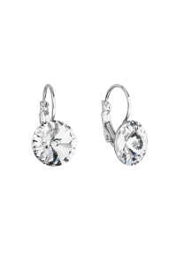 Obrázok pre Náušnice bižutérie so Swarovski kryštálmi biele okrúhle 51002.1