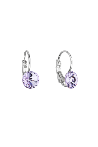 Náušnice bižutérie so Swarovski kryštálmi fialové okrúhle 51031.3 violet Obrázok pre Náušnice bižutérie so Swarovski kryštálmi fialové okrúhle 51031.3 violet