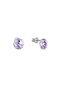 Náušnice bižutérie so Swarovski kryštálmi fialové okrúhle 51037.3 violet Obrázok pre Náušnice bižutérie so Swarovski kryštálmi fialové okrúhle 51037.3 violet