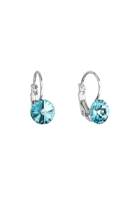 Náušnice bižutérie so Swarovski kryštálmi modré okrúhle 51031.3 turquoise Obrázok pre Náušnice bižutérie so Swarovski kryštálmi modré okrúhle 51031.3 turquoise