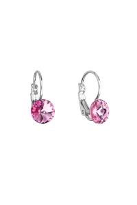 Náušnice bižutérie so Swarovski kryštálmi ružové okrúhle 51031.3 rose Obrázok pre Náušnice bižutérie so Swarovski kryštálmi ružové okrúhle 51031.3 rose