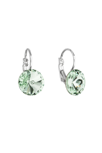 Náušnice bižutérie so Swarovski kryštálmi zelené okrúhle 51002.3 Obrázok pre Náušnice bižutérie so Swarovski kryštálmi zelené okrúhle 51002.3