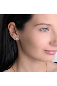 Obrázok pre Náušnice oceľové s bielym jadeitom 41016.1