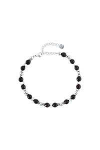 Oceľový náramok s achátom 43082.3 čierny Obrázok pre Oceľový náramok s achátom 43082.3 čierny