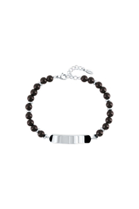 Oceľový náramok s achátom 43084.3 čierny Obrázok pre Oceľový náramok s achátom 43084.3 čierny