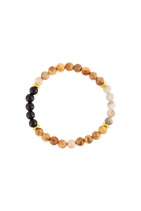 Oceľový náramok s minerálnymi kameňmi achát, jaspis 43080.3 Obrázok pre Oceľový náramok s minerálnymi kameňmi achát, jaspis 43080.3