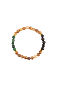 Oceľový náramok s minerálnymi kameňmi achát, jaspis 43080.3 Obrázok pre Oceľový náramok s minerálnymi kameňmi achát, jaspis 43080.3