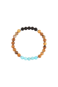 Obrázok pre Oceľový náramok s minerálnymi kameňmi achát, jaspis, tyrkys 43080.3