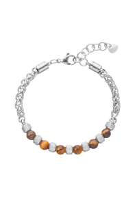 Obrázok pre Oceľový náramok z hnedých korálikov 43042.3 hnedá