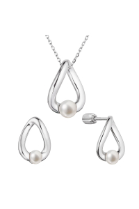 Obrázok pre Perlová súprava s riečnou perlou biela 29057.1B