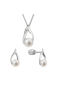 Obrázok pre Perlová súprava slza s bielou riečnou perlou 29080.1B