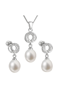 Obrázok pre Perlová súprava vrátane retiazky z riečnych perál biela 29003.1