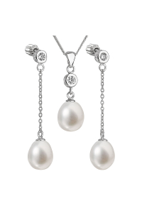 Obrázok pre Perlová súprava vrátane retiazky z riečnych perál biela 29005.1