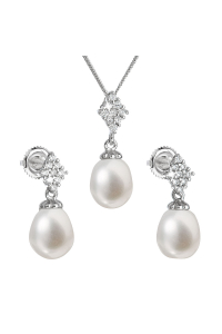 Obrázok pre Perlová súprava z riečnych perál biela 29018.1